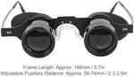 PUSOKEI opera glasses with the rubber ox horn style eye covers installed to block out side glare