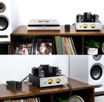 Nobsound unpowered desktop audio controller showing aluminum alloy construction details