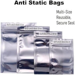 Ellbest small antistatic pouches displaying the precise dimensions in inches