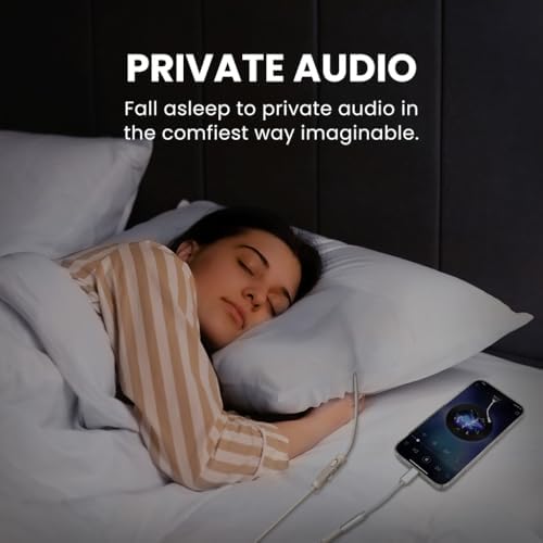 Avantree Slumber B ultra thin sleep speaker showing inline remote volume controls