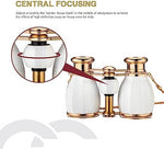 Close up view of the 30mm multi coated objective lenses on the ESSLNB opera glasses