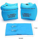 Inflatable water wings showing double airbag design