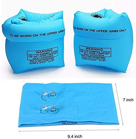 Inflatable water wings showing double airbag design
