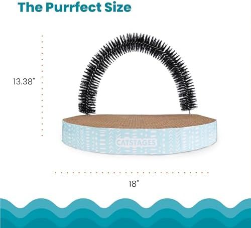 High density corrugated cardboard texture detail on the Catstages pet grooming product.