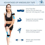 Axion athletic sports tape rolls in blue red pink green skin and black