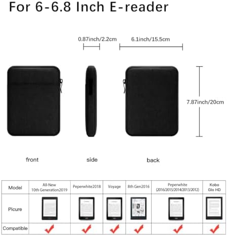 Escamun e-reader protective pouch open showing lining