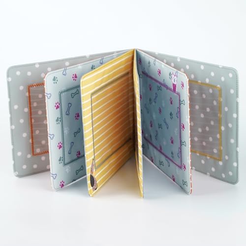 Fanna cloth photography album for infants showing a four by six inch picture being securely inserted