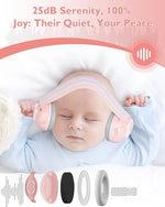 Side view of toddler wearing Momfree noise cancelling earmuffs