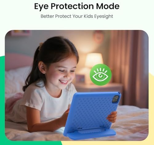 Back view of CFVOCUY kids tablet showing durable EVA material design