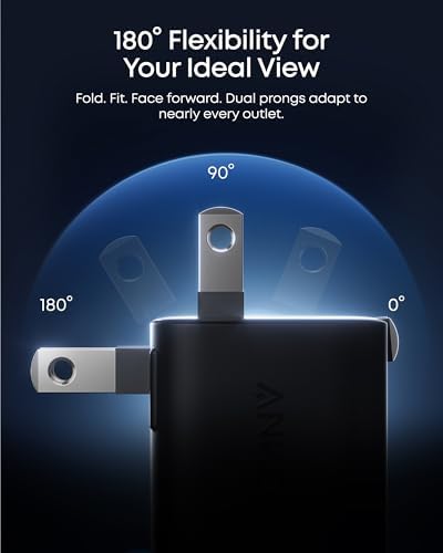Anker nano intelligent care mode phone charger block from an angled view