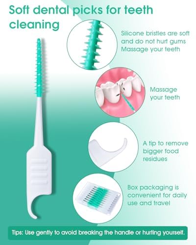Hooked toothpick end of the disposable oral care flosser stick