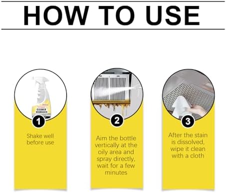 Fast acting grease remover spray bottle showing 4 fluid ounce size for stovetop cleaning.