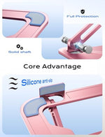 LOXP portable metallic laptop stand being packed easily into a travel bag