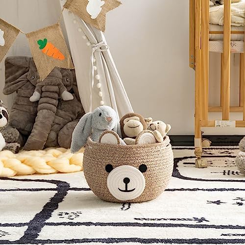 CherryNow small cute animal basket used as a diaper organizing caddy.