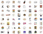 Individual sheets of 100 unique feminist sticker designs