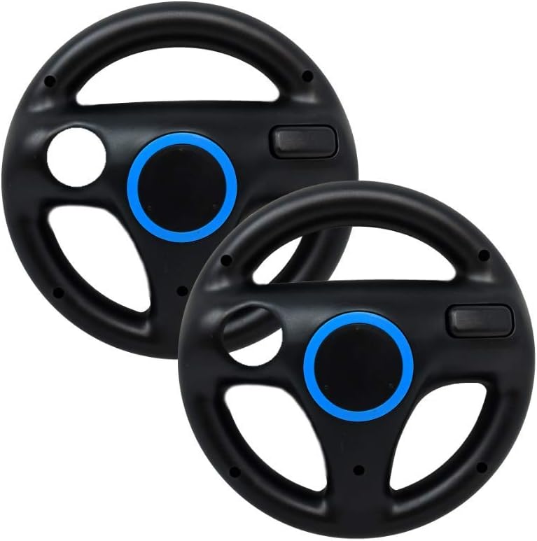 Goody Old Skool Mario Kart racing wheel two pack front view showing the remote slots