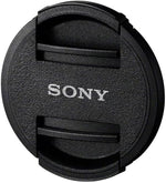 Sony 40.5mm replacement snap-on lens cover top view showcasing logo