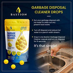 Close up of Bastion kitchen sink freshener pods and packaging