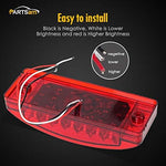 Partsam authentic red rectangle clearance lamp showing high lower brightness diode illumination