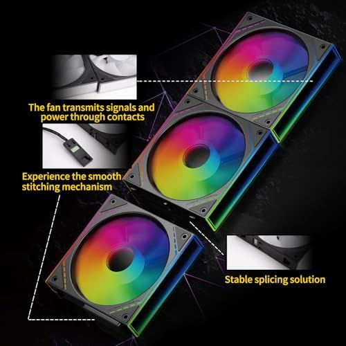 Reverse blade layout configuration of the premium computer case cooler demonstrating airflow direction through the clean mirror side.