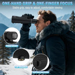 Sogries handheld monocular telescope being used outdoors for wildlife viewing and travel exploration in natural sunlight.