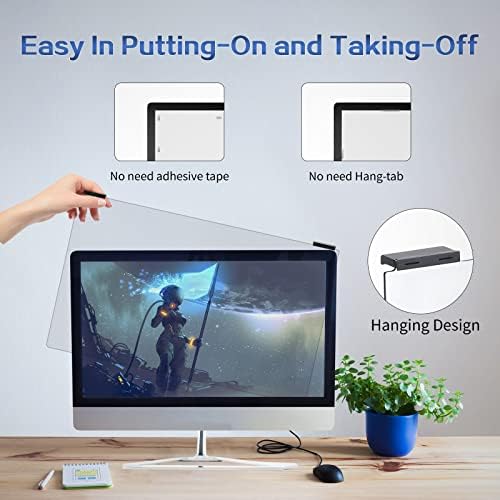 Verponity twenty four inch privacy screen filter anti-blue light testing