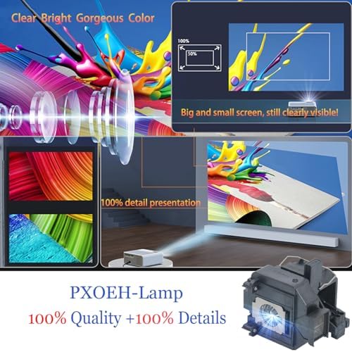 PXOEH 230 Watts metal halide replacement bulb for Epson projectors rear view