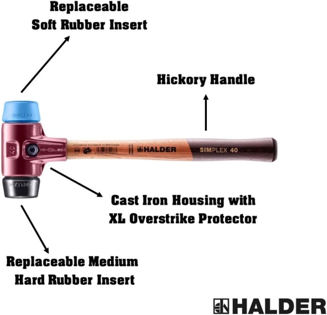 Halder Simplex Mallet blue TPE soft face detail