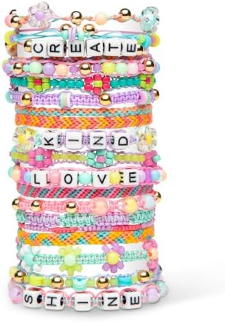 Assortment of six hundred crafting beads featuring alphabet letters, gold accents, and clay discs included in the set.