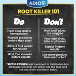 Adios root killer 2 pound container for tree root prevention