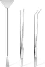 Oligei stainless steel aquarium supplies set front view showing three premium aquascaping tools.