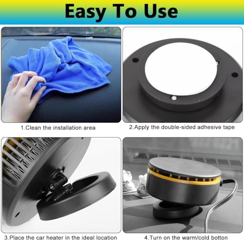 Genel portable winter vehicle defroster actively clearing condensation off a glass windshield from the inside.