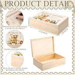 Safari animal artwork on wooden baby keepsake chest