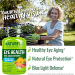 Naturelo Eye Health bottle next to vegetable capsules