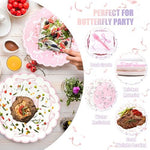 Coquette themed pink bow dinnerware arrangement