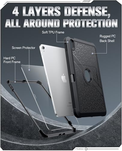 MoKo premium protective tablet accessory opened up to demonstrate the integrated stylus pencil holder slot