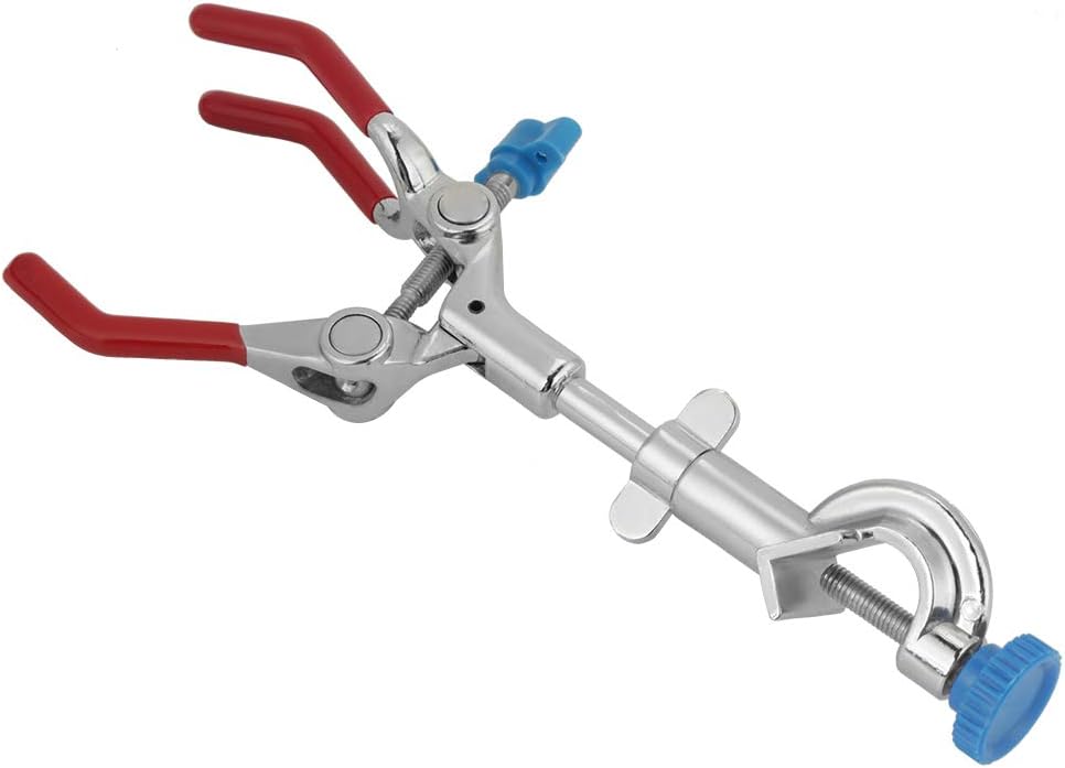 Denash metal three prong lab clamp front view