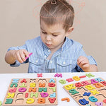Compact eight inch portable Winbar wooden learning puzzle set held by a child practicing hand eye coordination.