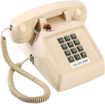 HTMengt retro landline phone front view showcasing keypad and beige body