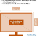 VizoBlueStop screen shield hanging installation mechanism over the monitor bezel