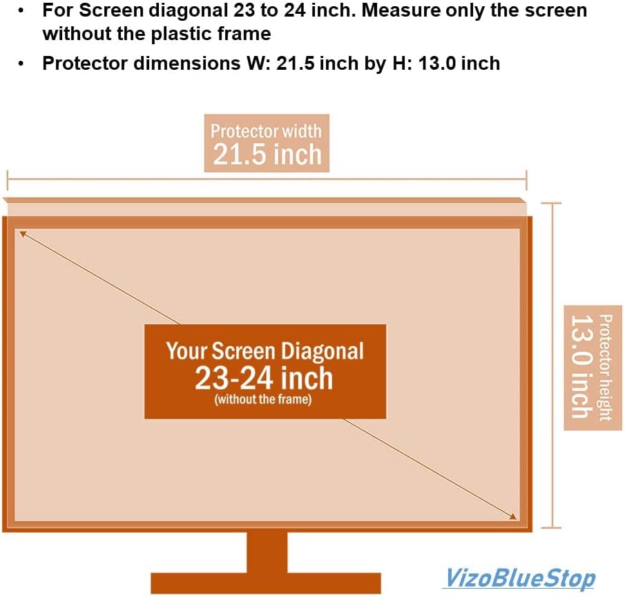 VizoBlueStop screen shield hanging installation mechanism over the monitor bezel