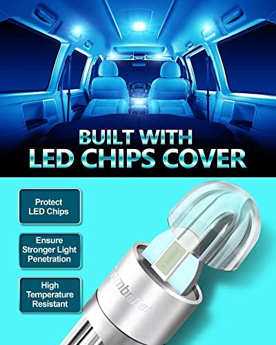 Ice Blue automotive interior lighting replacement bulbs demonstrating the non polarity plug base.