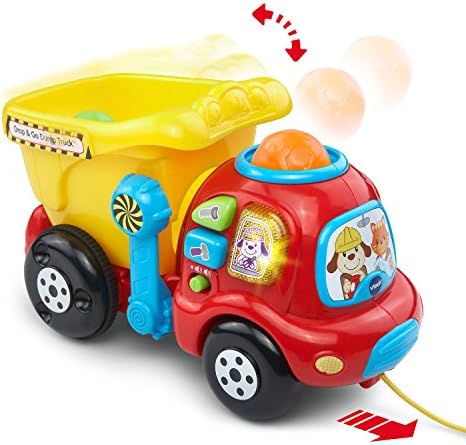 Close up of the three educational buttons on the side of the VTech truck