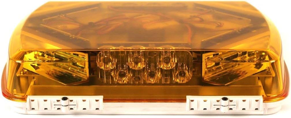 Whelen 16 inch mini lightbar showing amber LEDs and clear dome