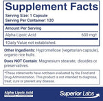 Superior Labs Alpha Lipoic Acid bottle top and seal quality assurance