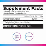 Livingood Daily Silver Serum displaying the vegan and non GMO certification icons