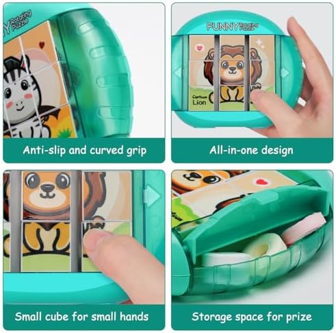 Fullware 4-in-1 rotating cube toy showcasing the zebra graphic layout for fine motor skills