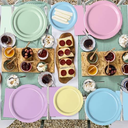 Oigco Pastel Paper Napkins And Plates For Baby Shower