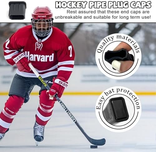 Close up of Pcmursal shaft insert replacement plug for ice and field hockey stick handles.
