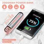 Nezylaf small pocket fan being used as an emergency power bank to charge a smartphone
